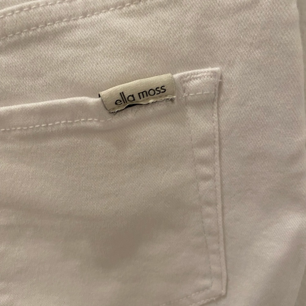 ella moss (Anthropologie) White Denim Cuffed Midi Short - NWT - 26 & 27 - Picture 7 of 14